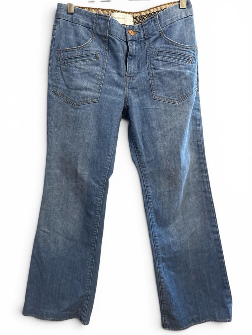 Paper Denim & Cloth Y2K Wide Leg Flare Jeans Light Wash Size 29 Low Rise